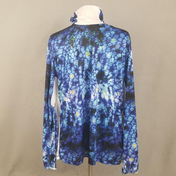 Reel Legends Shirt Mens XL Blue White Long Sleeve Fishing Gaiter REEL-TEC - Picture 6 of 14